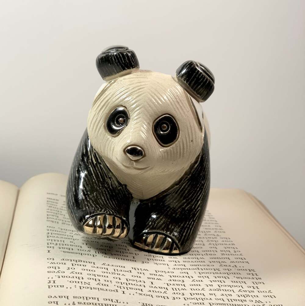 Panda Figurine Statue De Rosa Rinconada - Picture 2 of 10